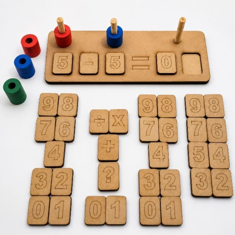 Jogo Primeiras Contas Matemática 72 Peças Pedagogico Autismo brinquedo pedagogico