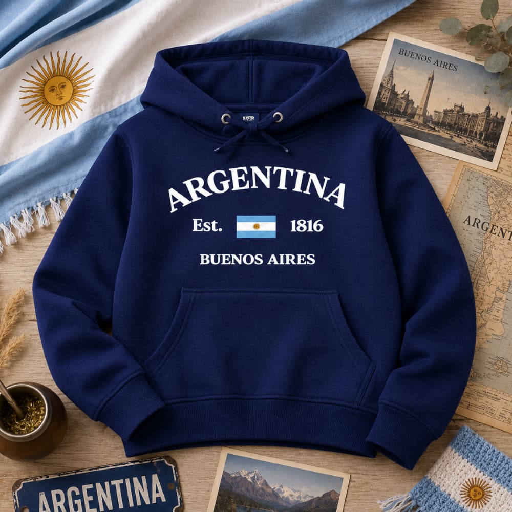 Moletom Canguru Infantil Argentina Buenos Aires Flanelado Grosso Inverno Algodão Premium Unissex