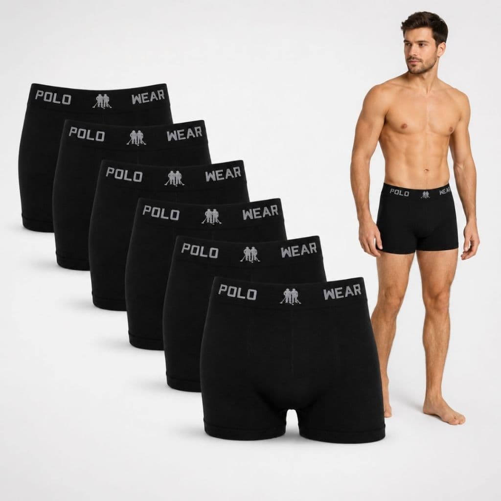 Kit 6 Cuecas Boxer Polo Wear Microfibra Sem Costura Original