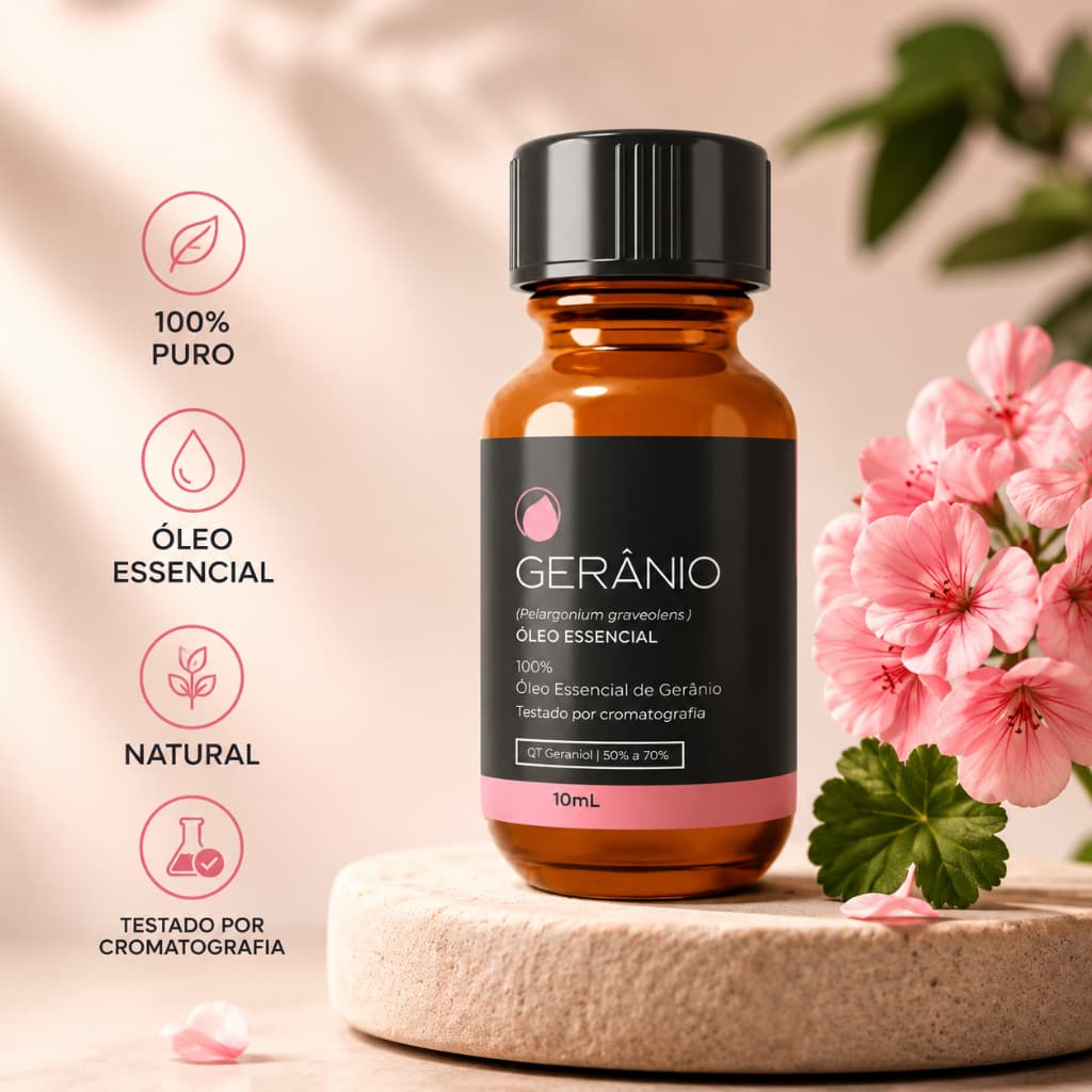 Óleo Essencial Gerânio 10ml Tropfen 100% Puro Natural Original Aromaterapia Premium