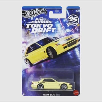 Hot Wheels Colecionável Nissan Silvia (S13) | Fast and Furious Tokyo Drift | Velozes e Furiosos 25 Anos | Silver Series