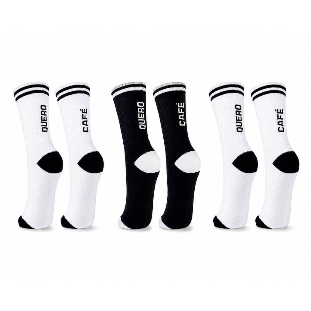 KIT 3 Pares Meia Quero Café Casual Streetwear Unissex Cano Médio- ORIGINAL