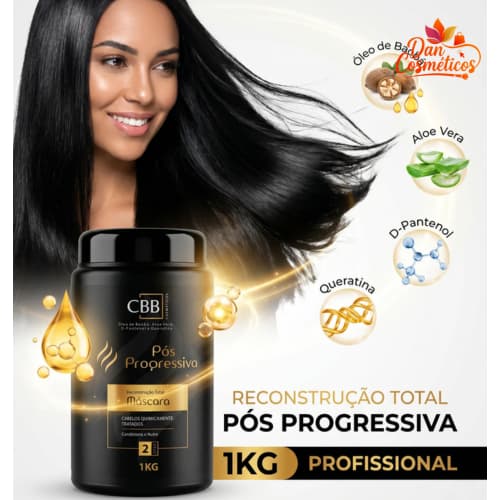 Máscara Capilar 1Kg PÓS PROGRESSIVA CBB - Prolongua o Efeito Liso + Reconstrução