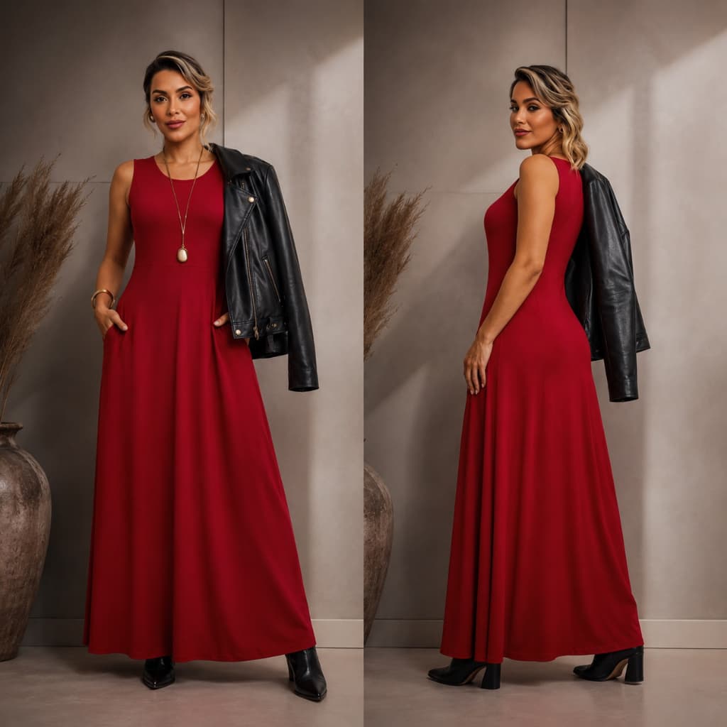Vestido Longuete Feminino Malha Leve Soltinha Confortável Elegante Para Dia a Dia e Eventos 506
