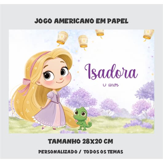 Sousplat, jogo americano de papel, descartável / TODOS OS TEMAS - personalizado- festa infantil- festa na escola