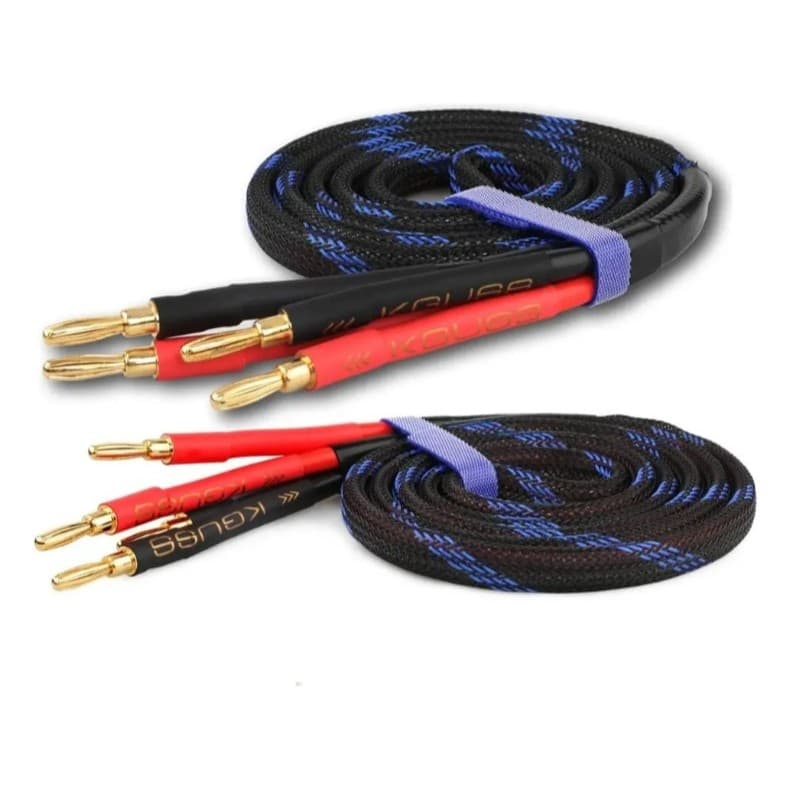 Par de Cabos Áudio Plug Banana 9mm Ideal Receivers Amplificadores Caixas Acústicas Auto Falantes