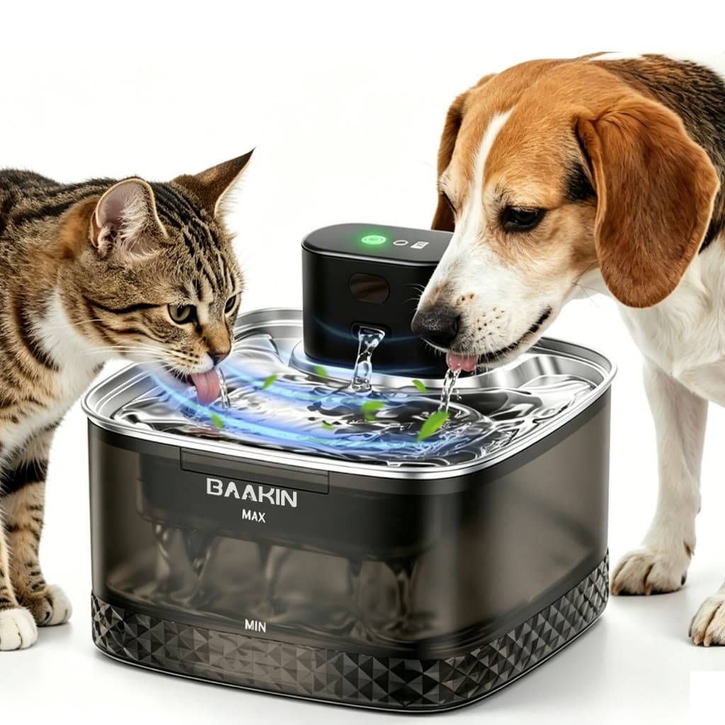 （Versão atualizada）Pets Bebedouro Automático 2L Elevado Sem Fio com Sensor Inteligente e Filtro para Gatos e Cã