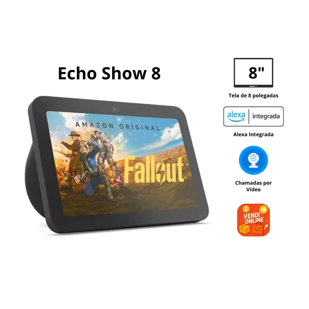 Echo Show 8 3ª Geração Alexa 8'' 13mp Preto Amazon Wi-Fi Bluetooth