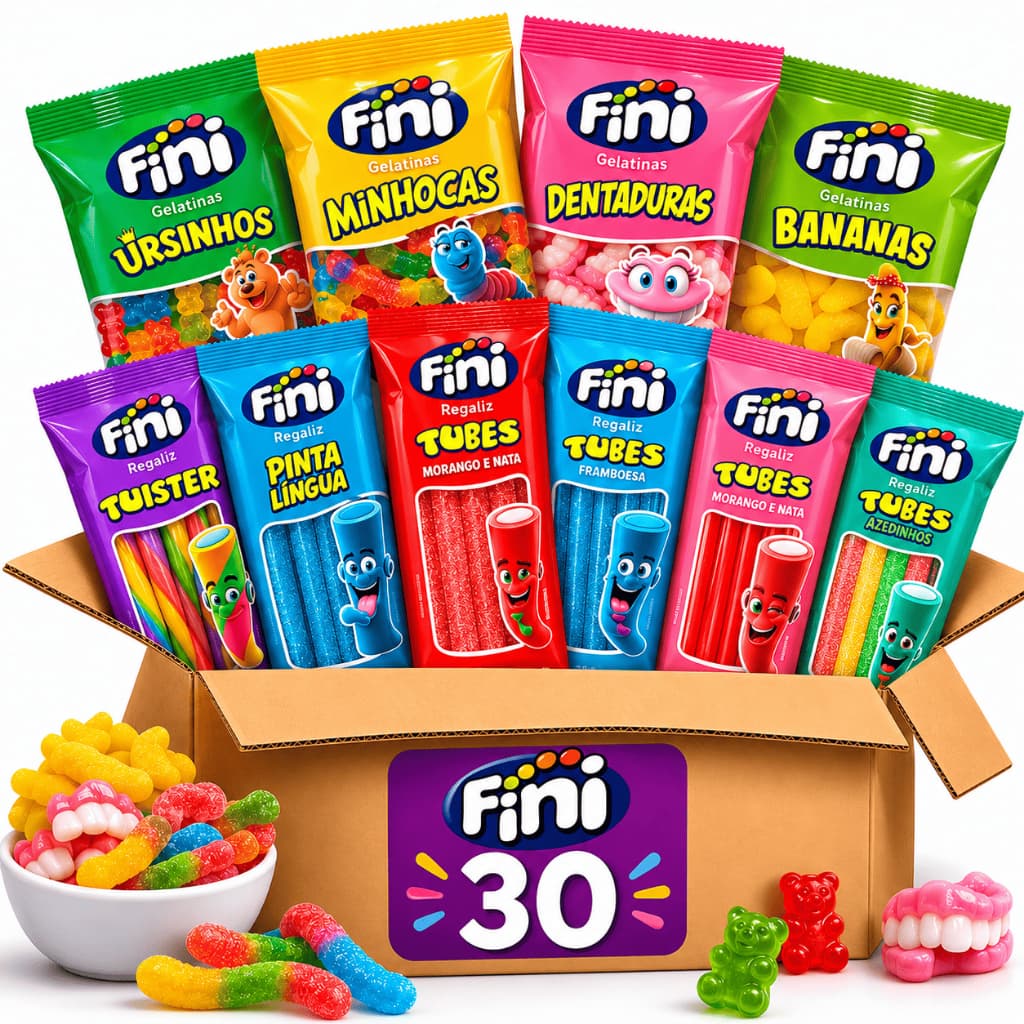 Kit 30 Pacotes Bala Fini Sortida 15g Sabores Variados Kit Festa Lembrancinha Doces