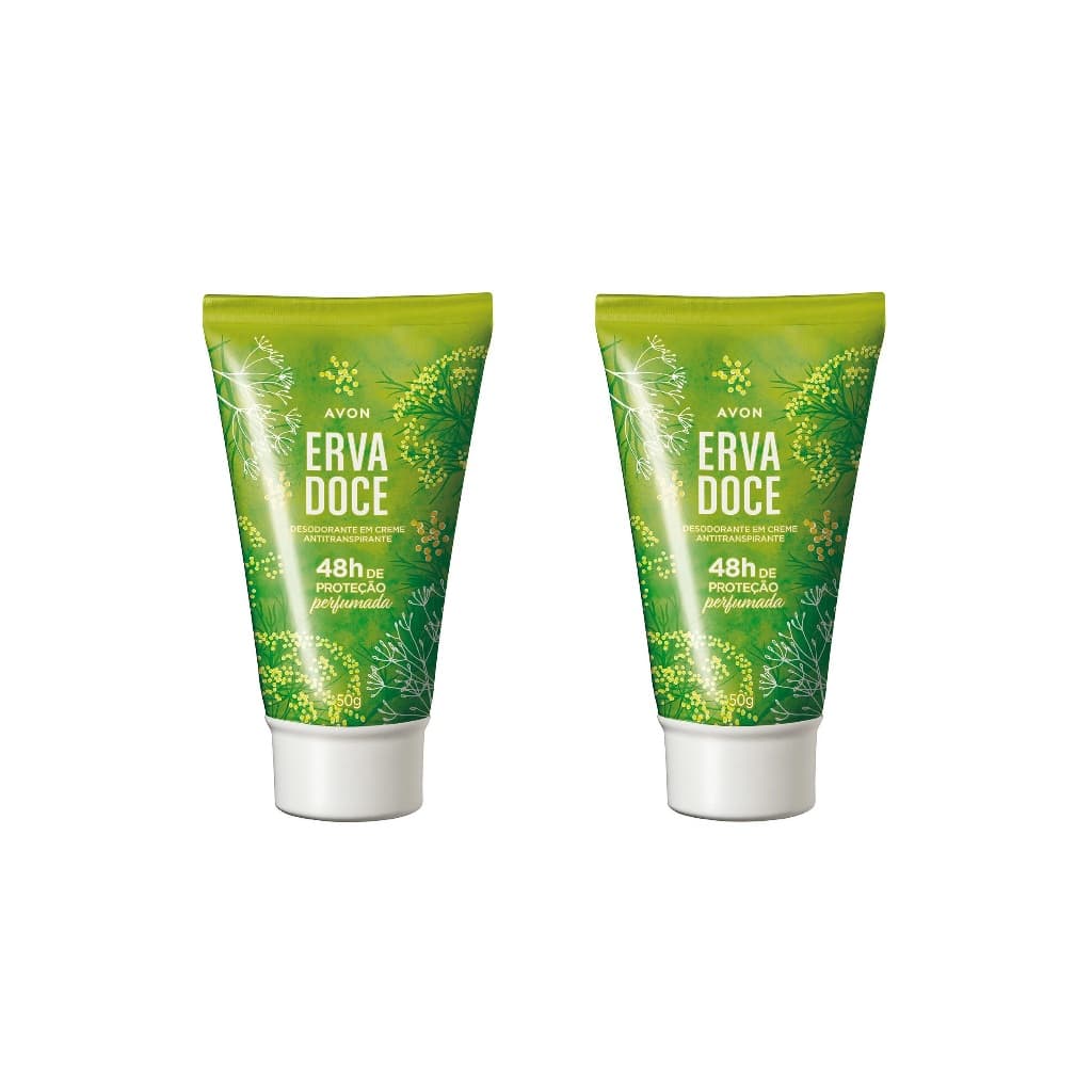 Kit Desodorante em Creme Antitranspirante 48h de Proteção Erva-Doce c/2