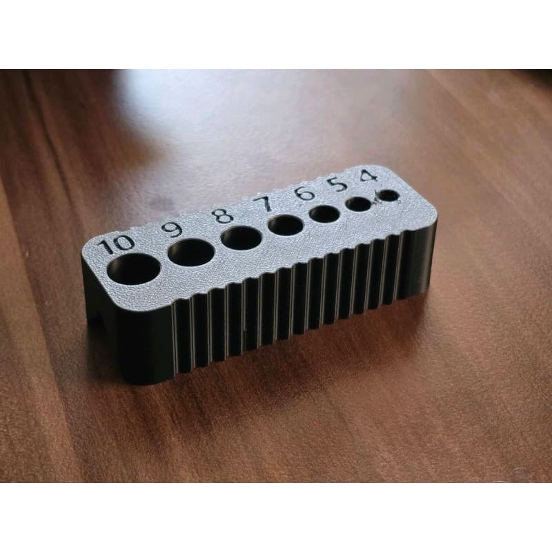 Medidor de Broca 4 a 10mm Impressão 3D | Gabarito Medição Brocas | Ferramenta Oficina DIY