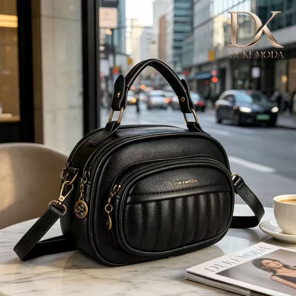 DUKE Bolsa Clássica Feminina - Alça Transversal/Top Handle,Ideal para Looks Formais e Informais DEC6134