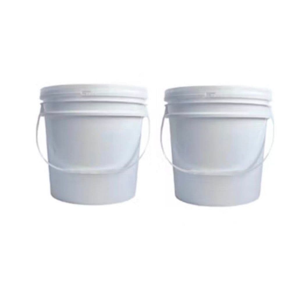 Kit Balde Branco Alimentício 2 Unidades 16 Litros Com Tampa, Alça e Lacre Resistente Material Virgem BPA free