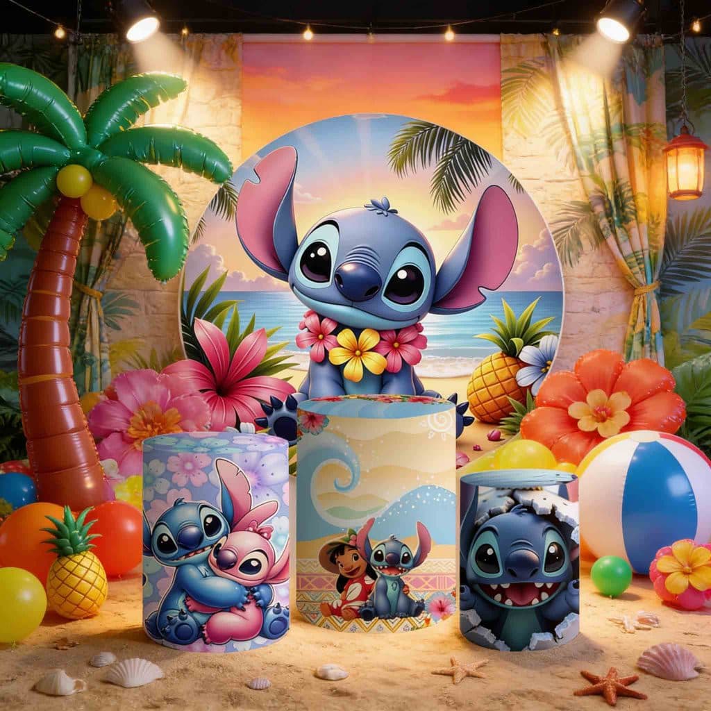 Kit Trio Capa de Cilindro Capa de Painel Stitch Lilo Alien