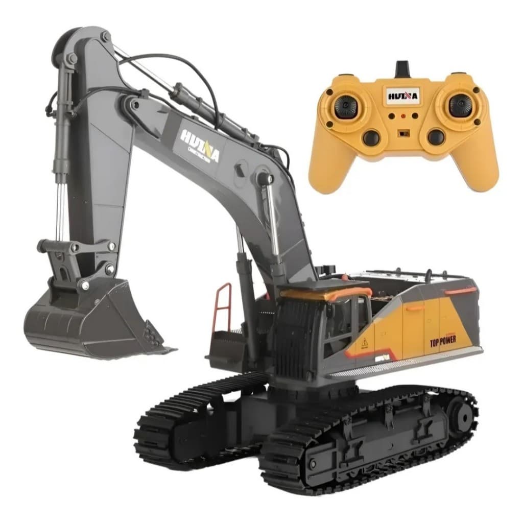 Escavadeira Metal Huina 1592 2.4ghz R/c 22 Canais 1/14 Controle Remoto