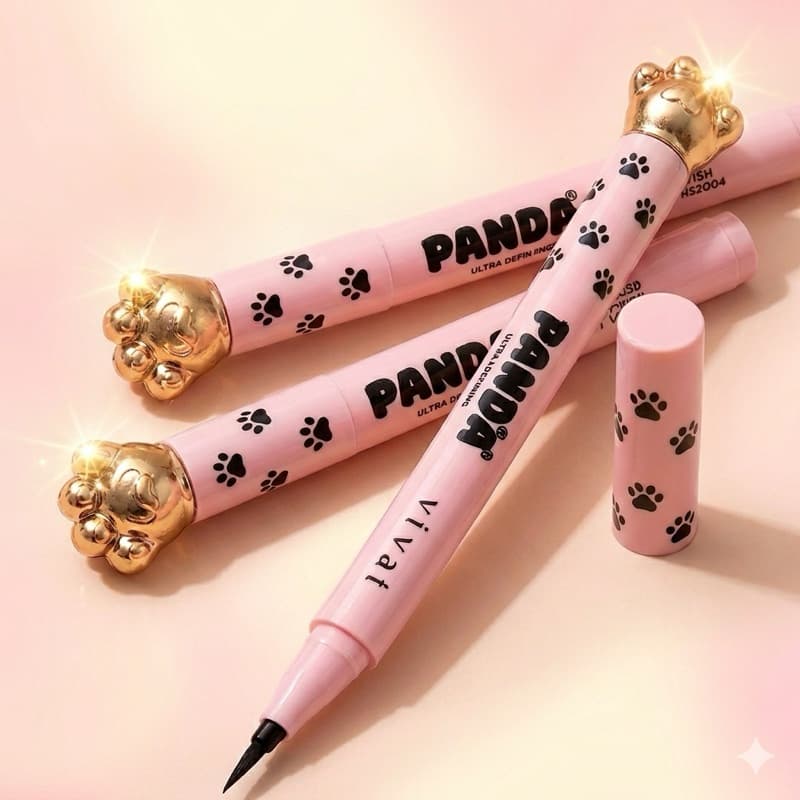 Caneta Delineadora Traço Fino Preto - Panda - Vivai. Delineador Lápis de olho