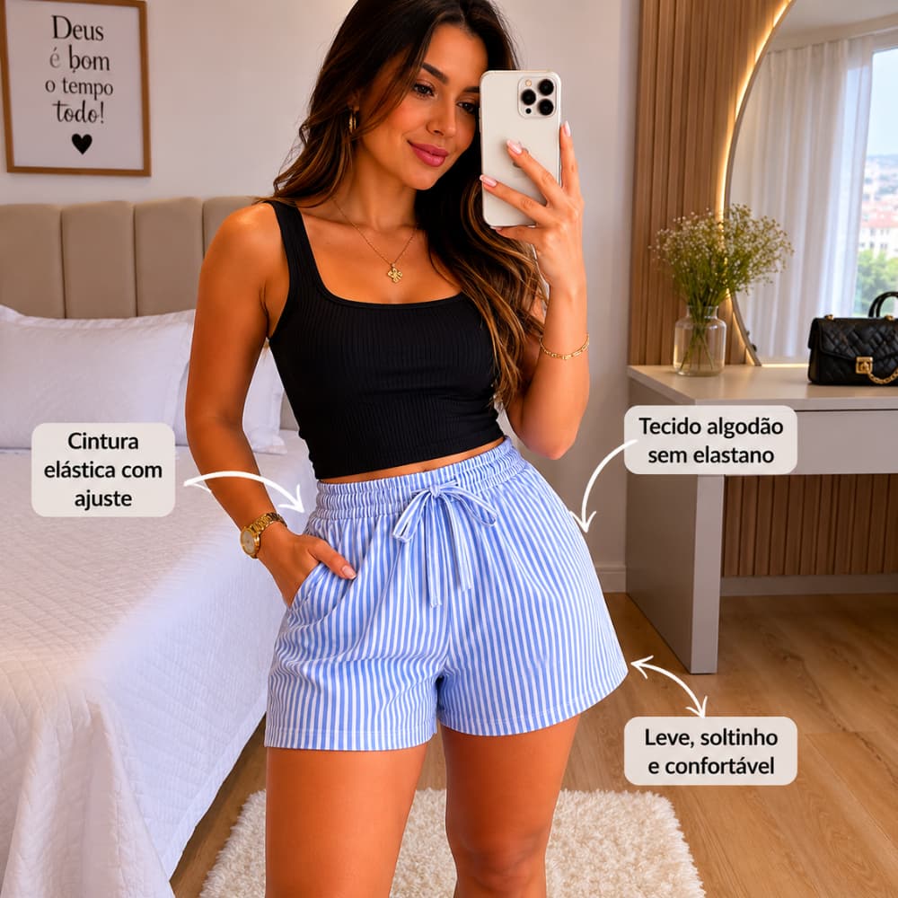 sorte feminino tecido plano alfaitaria casual