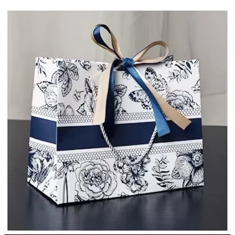 Sacola de Papel Efeito Marmore (20x25x12cm) para Embalagem de Presente e para Festa de Casamento