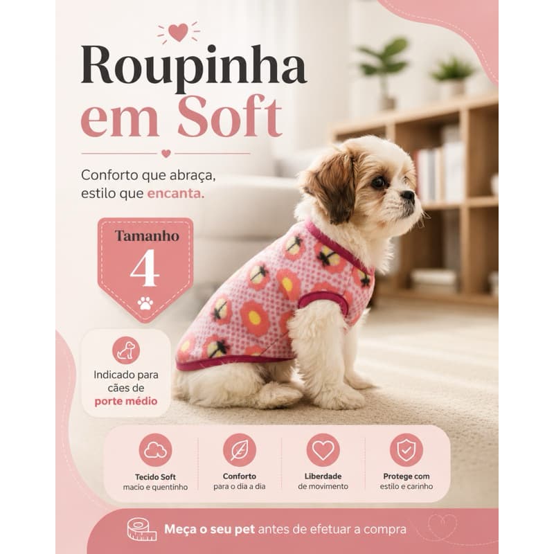 Roupinha para cachorro tamanho 4-M para cães  em Soft  Revenda Pet Shop Roupa Pet Roupa para gato