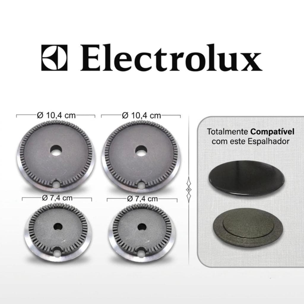 Kit 4 Bacias Queimadores do Fogão Electrolux 4 Bocas 56SE 56ST 56UT Original