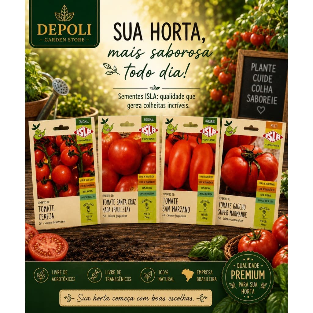 2 Envelopes De Sementes De Tomate Isla Minha Horta