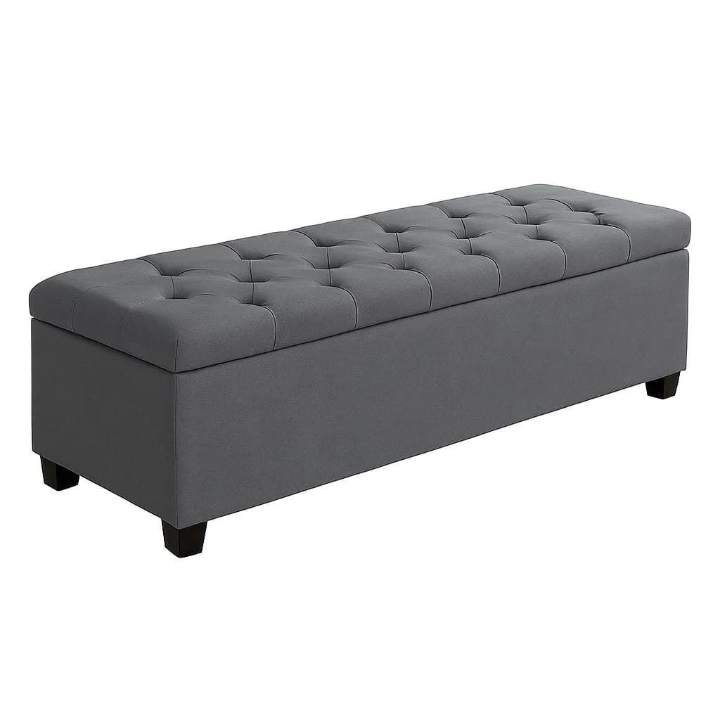 Sofá Puff Calçadeira Banco Baú Multifuncional Estofado Capitonê Quarto Casal Closet Organizadora