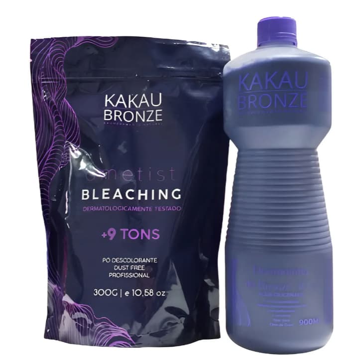 Kit Banho de Lua Kakau Bronze Pó descolorante + Oxigenada Roxa