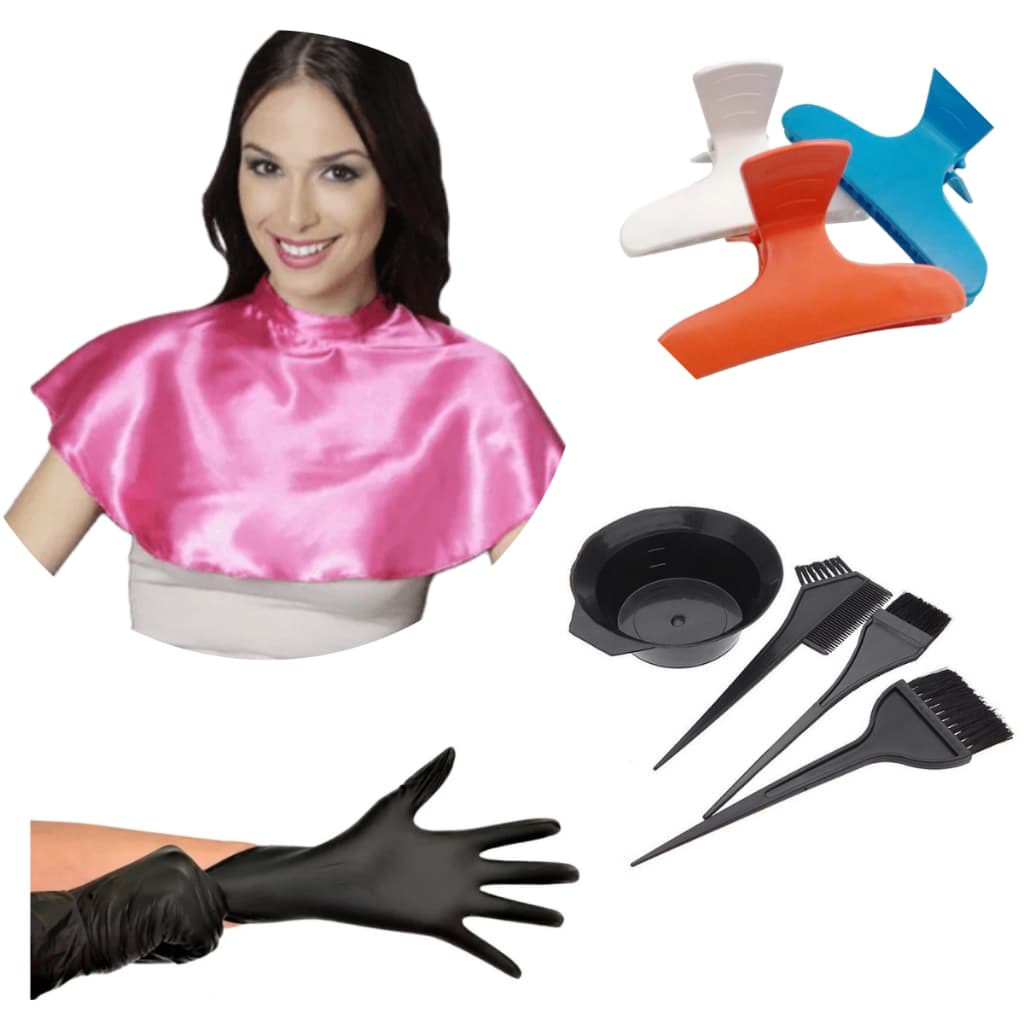 KIT PROFISSIONAL PINTURA CAPILAR TINTURA COMPLETO COLORAÇÃO PINTAR CABELO PENTEADOR SEDA POTE PINCEIS PENTE LUVA PIRANHA