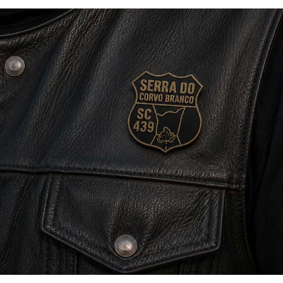 PIN motociclista / Colete / Jaqueta - Serra do Corvo Branco