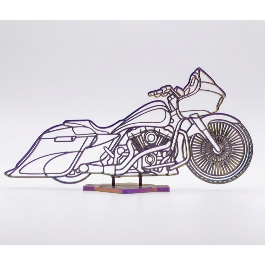 Escultura Moto Bagger colecionável para amantes do motociclismo e decoração