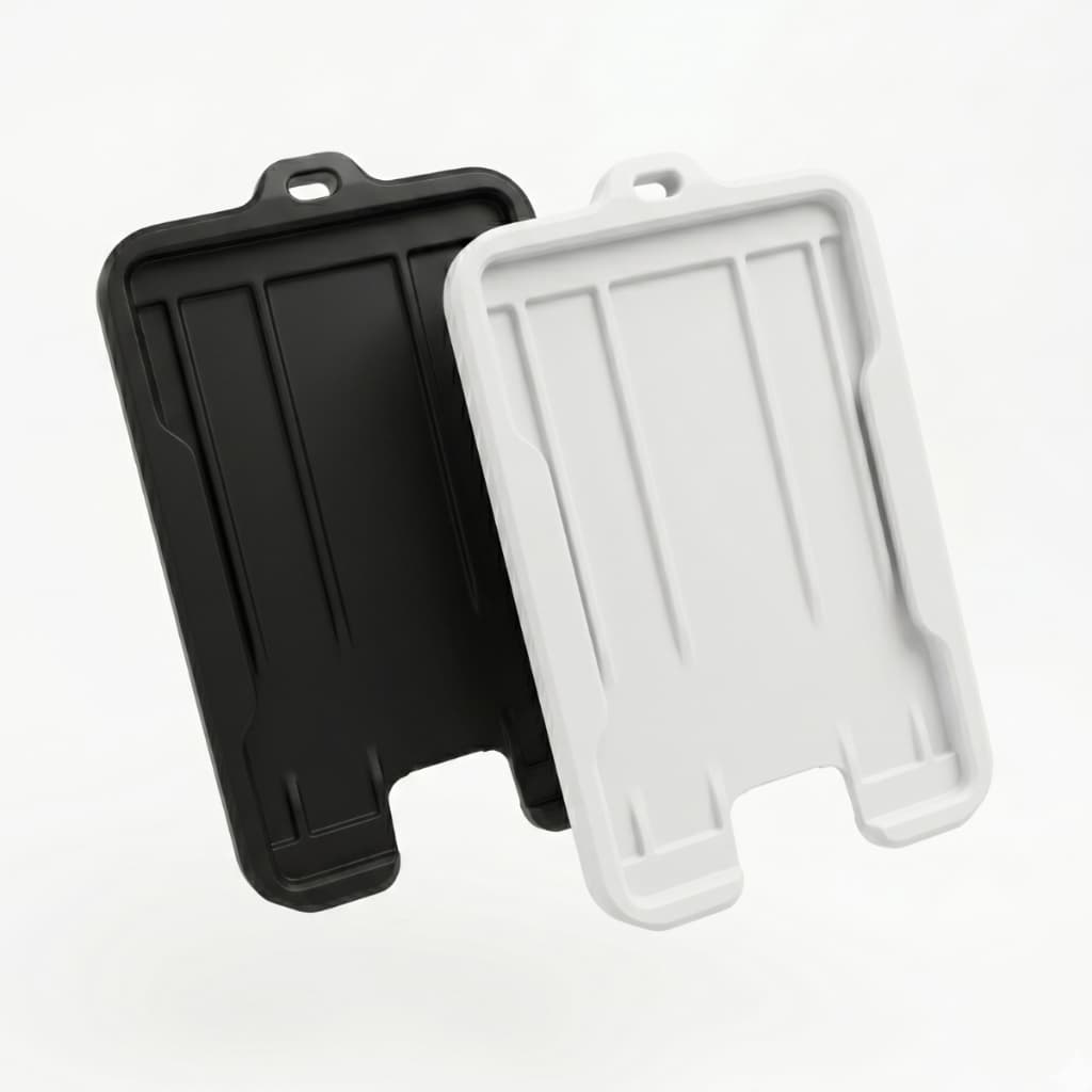 Porta Crachá Rígido Dupla Face Vertical para Cartão de Identificação, Protetor Resistente para Crachás e Cartões