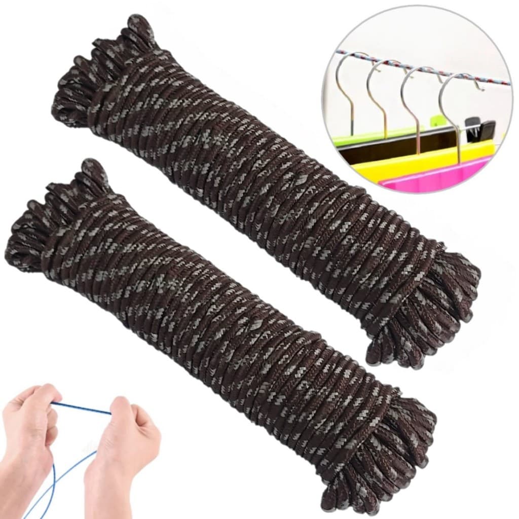 Corda Super Resistente Multicolorida Multiuso Para Varal Amarração Em Geral Para Teto Parede Em Nylon