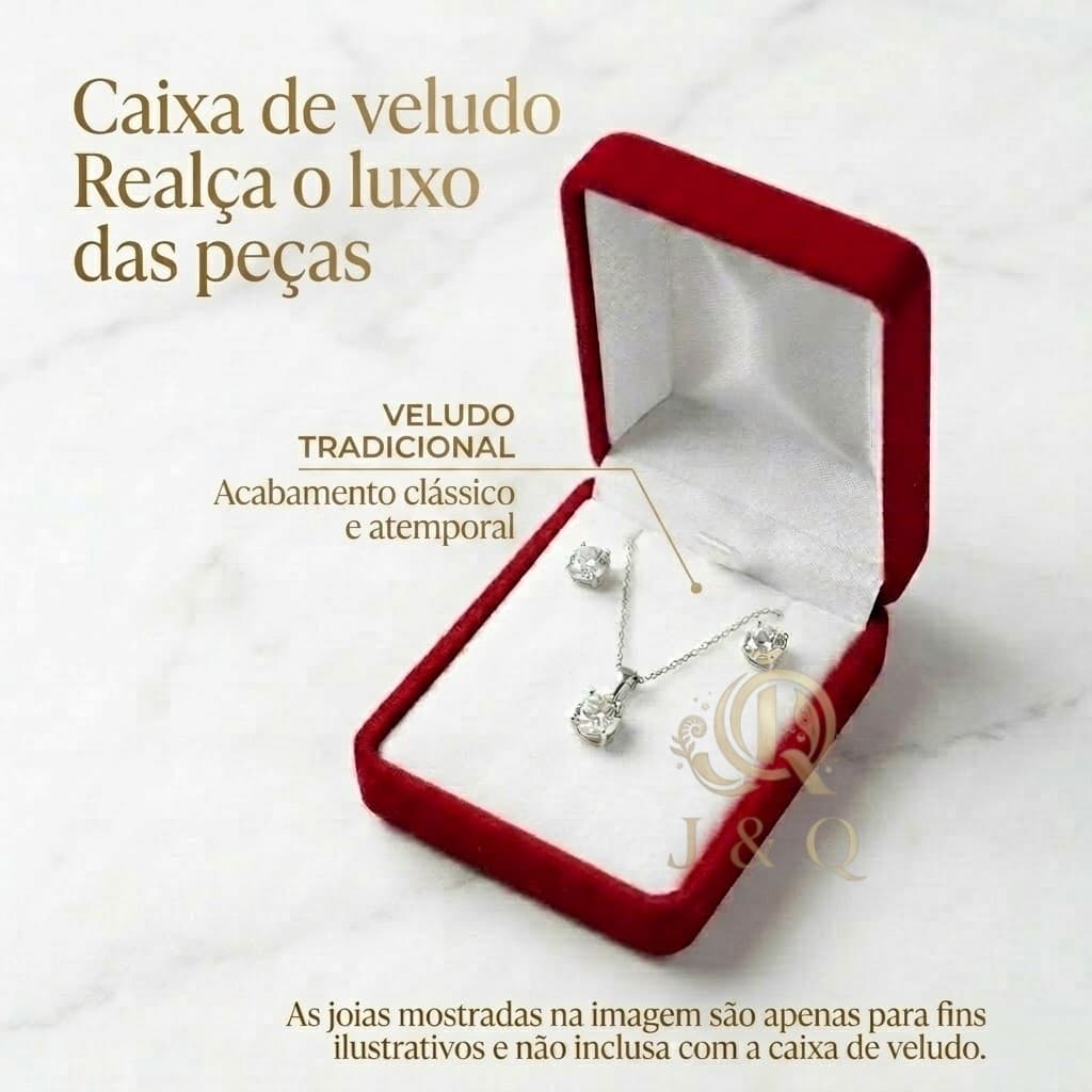 Caixa De Veludo Tradicional Para Joias Porta Colar Brinco ,Ideal para embalar presente de joias