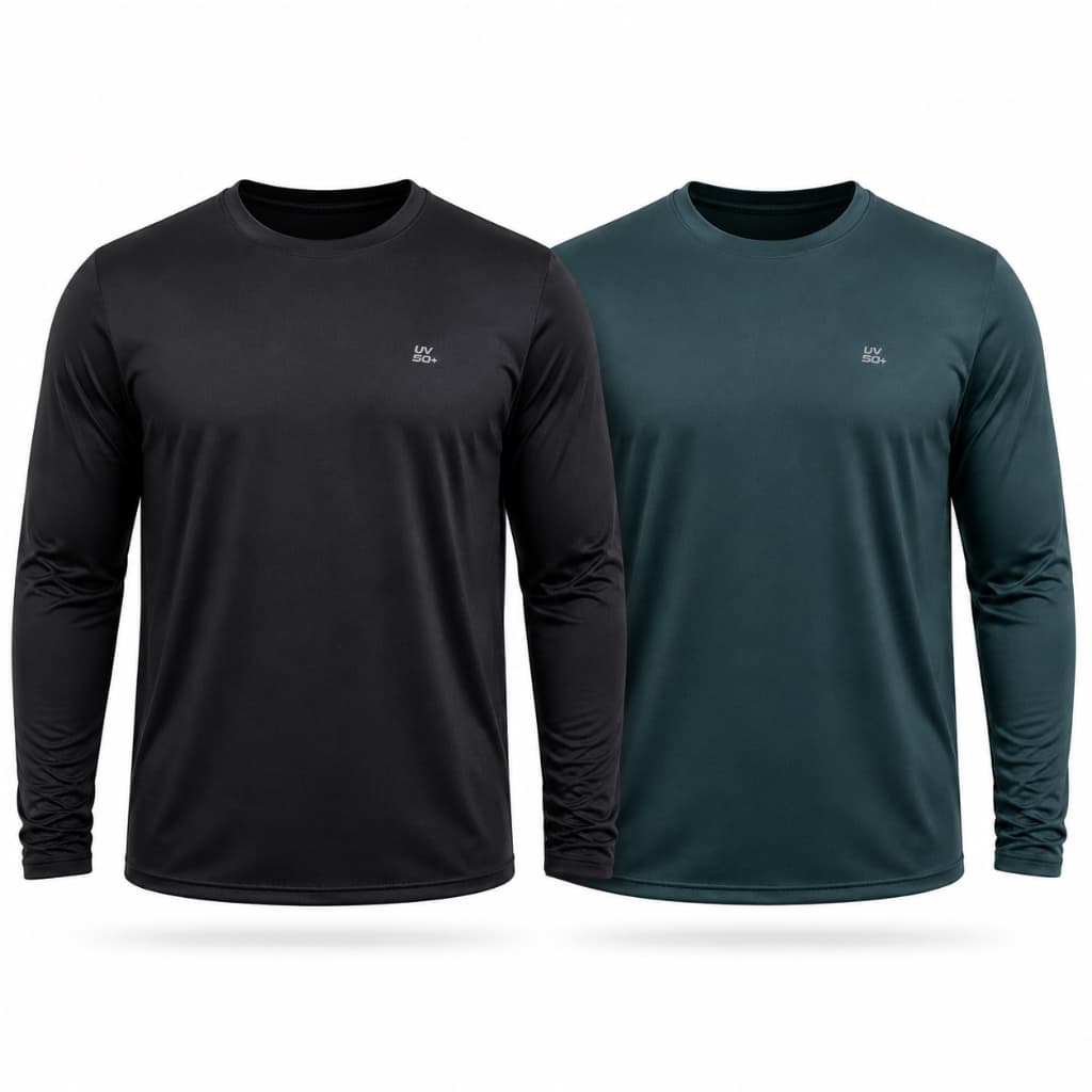 Kit 2 Camisa UV Manga Longa  Plus Size Masculinas PREMIUM  Segunda Pele Academia Praia Agro Corrida CAÇA PESCA PISCINA.