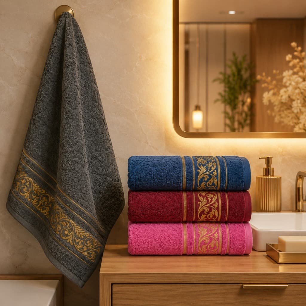 Kit 4 Toalhas De Rosto Luxo 80x50 Grande 100% Algodão Toalha de Mãos Toalha Lavabo Luxo Elegante