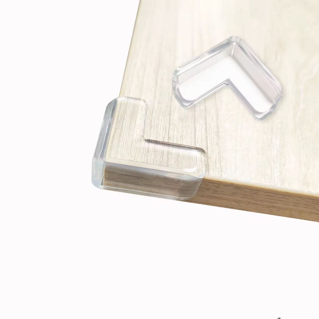 04- Peças de Protetor Quina Bebê Idoso Mesa Canto Móveis Silicone Transparente Segurança