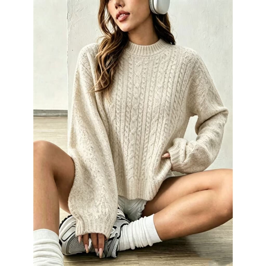 Blusa Manga Longa Feminina Grosso Estampada Lisa Feriado Férias Escritório Diário Outuno Inverno