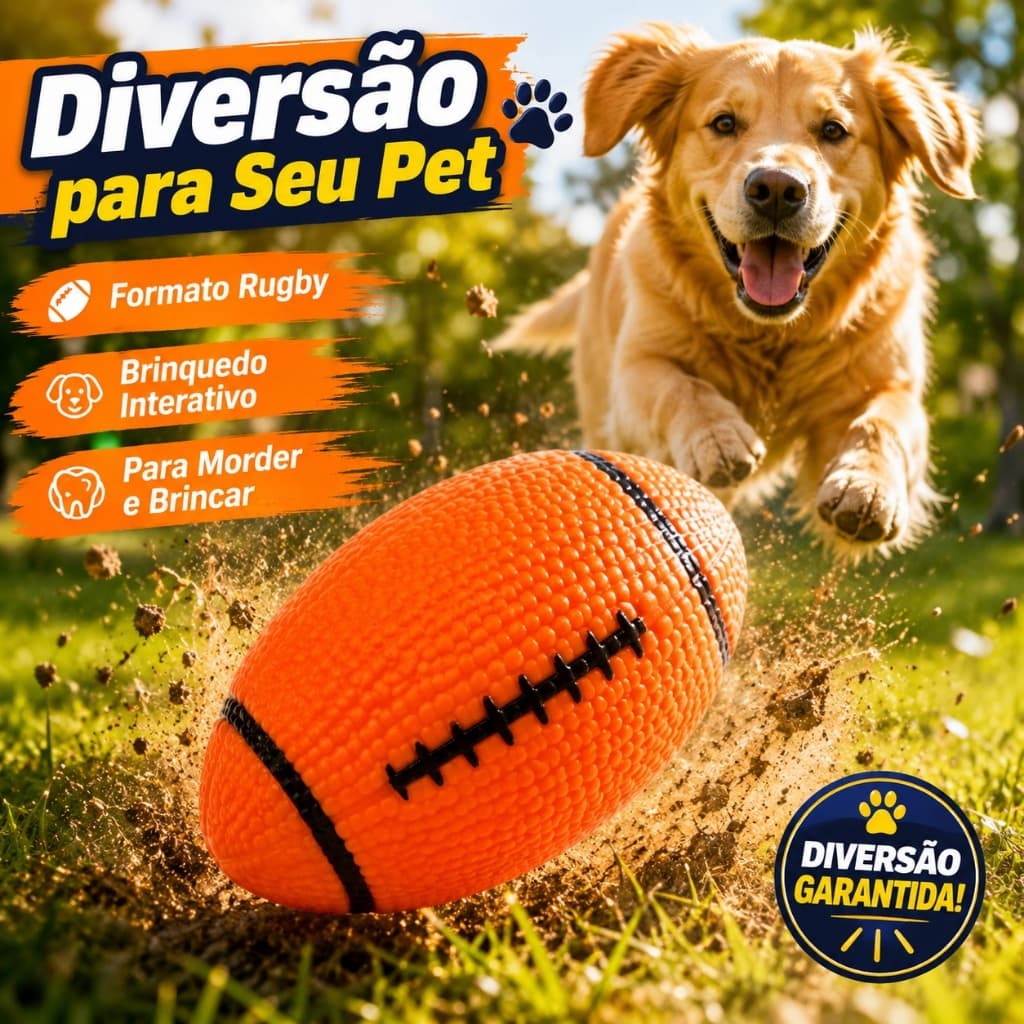 Brinquedo para Cachorro Mordedor para Cachorro Bola de Rugby Bola Mordedor Futebol Americano para Pet