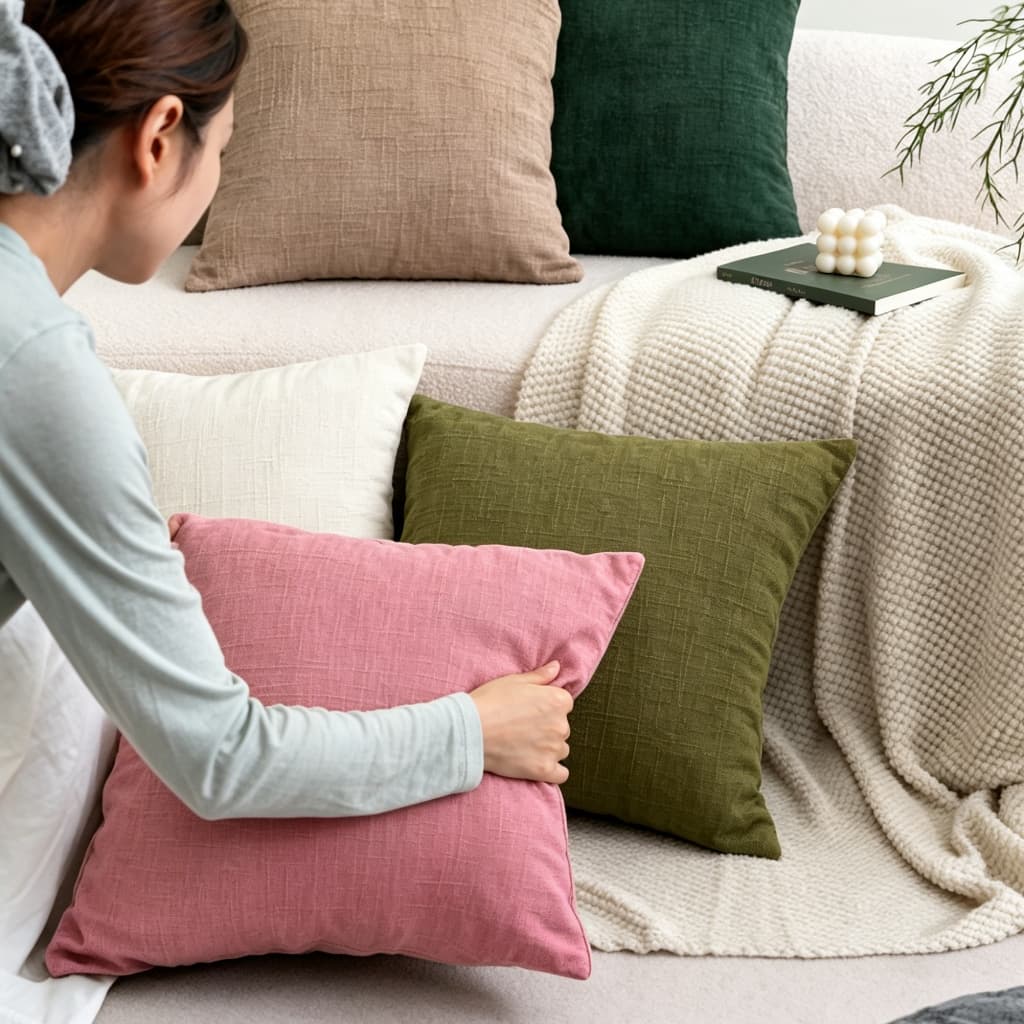 Almofada Decorativa Cheia em Linho 45x45cm várias cores