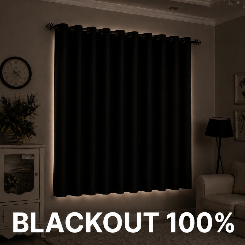 Cortina Blackout Em Tecido 2,20 X 1,30 e 2,80 X 1,60M Corta Luz Janela