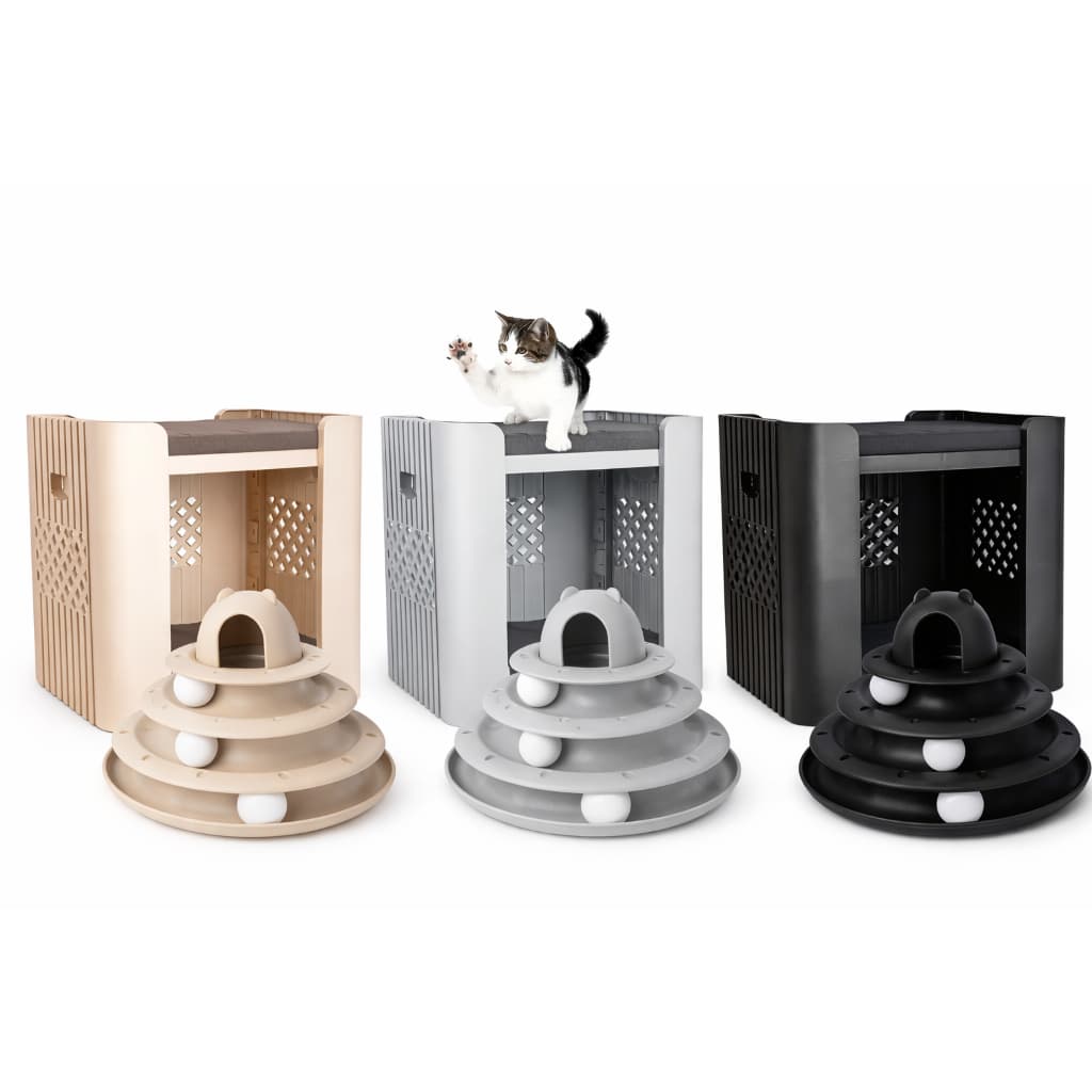 Kit Pet Sand Play Cama Caminha Para Cachorro Gato Duplex Porte Pequeno Stand 2 Andares Confortável
