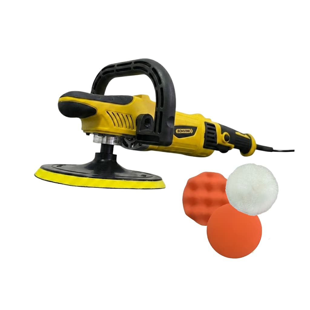 Politriz Eletrica Roto Orbital Bomvink 220V 1350W Automotiva Profissional 180mm 8500RPM Com Kit