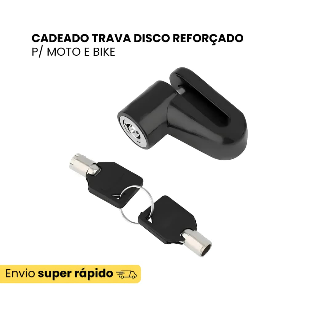 Cadeado Trava De Disco Para Moto E Bicicleta Antifurto Reforçado