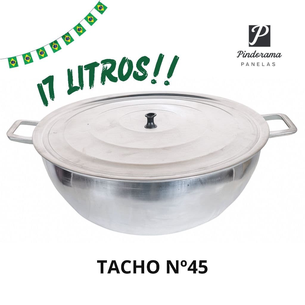 Tacho 17 Litros Alumínio Fundido Nº45 Com Tampa Resistente