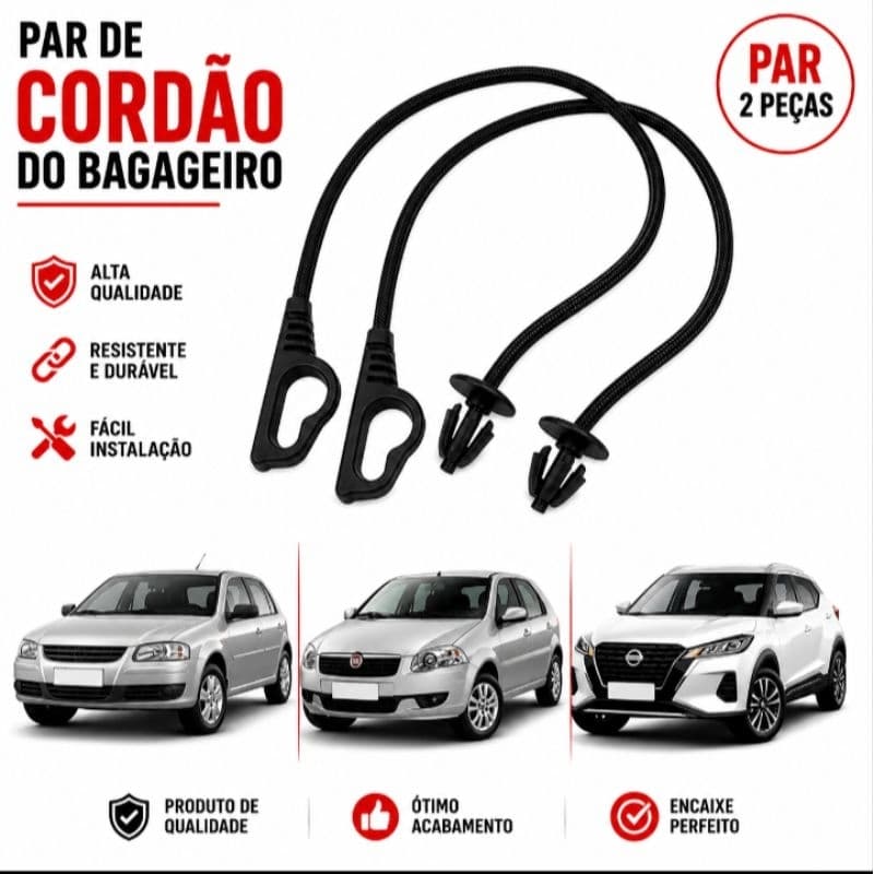 Par Cordão Cordinha Bagagito Tampa  Porta Malas Palio Gol Novo Uno Parati Argo Kicks March Livina