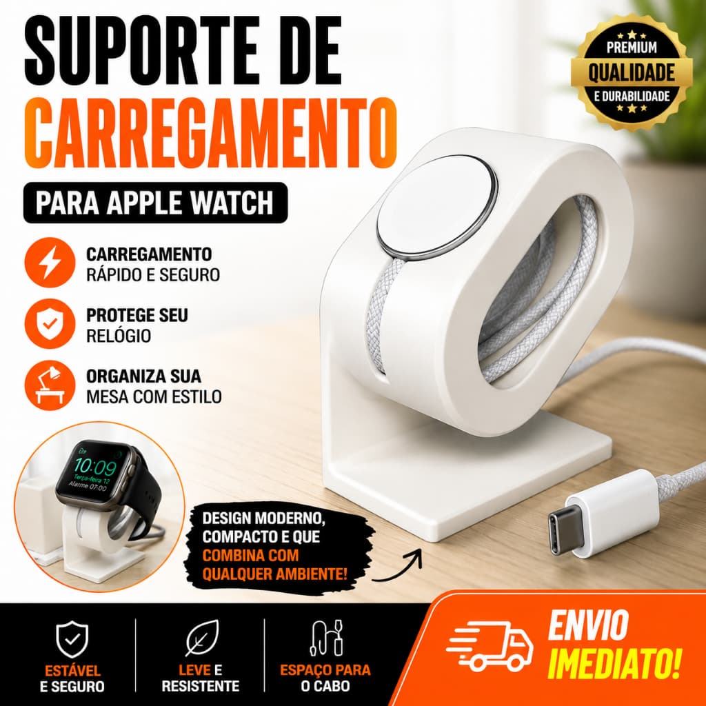 Suporte de Carregamento para Apple Watch | Base Organizadora de Mesa