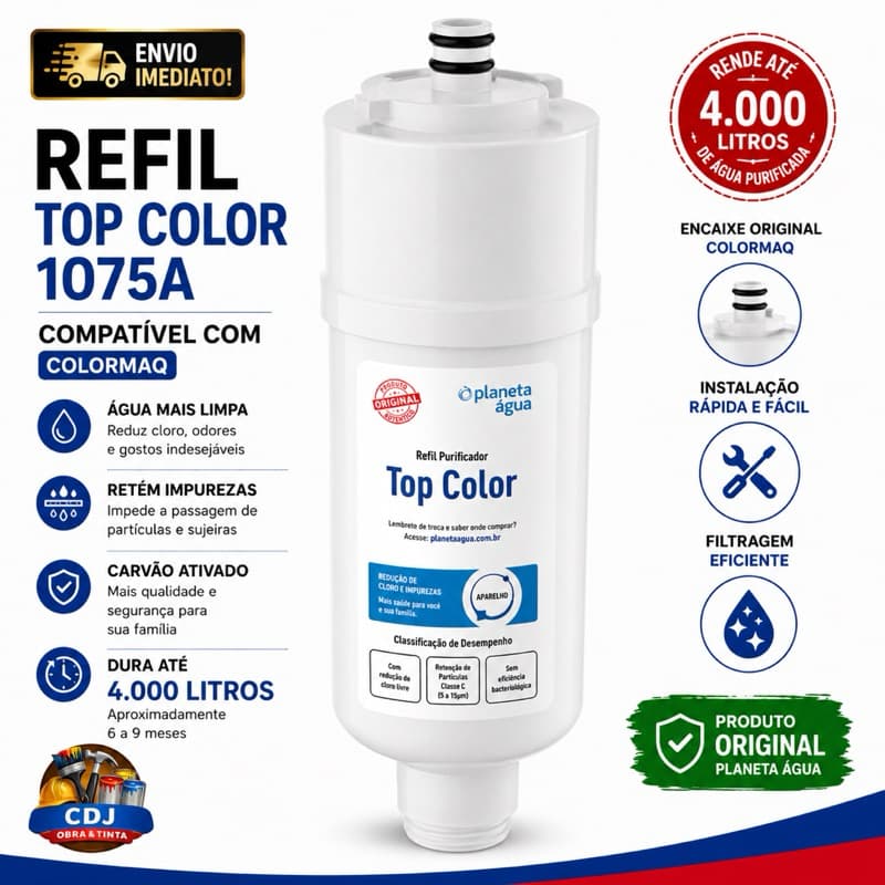 Refil Purificador Colormaq Top Color 1075A Original Planeta Água 4000L