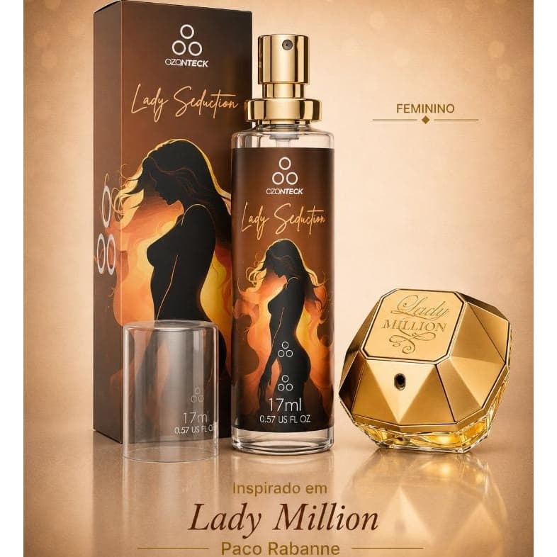 Lady Seduction é um perfume feminino floral frutado da Ozonteck de 17 ml, luxuoso e irresistível.