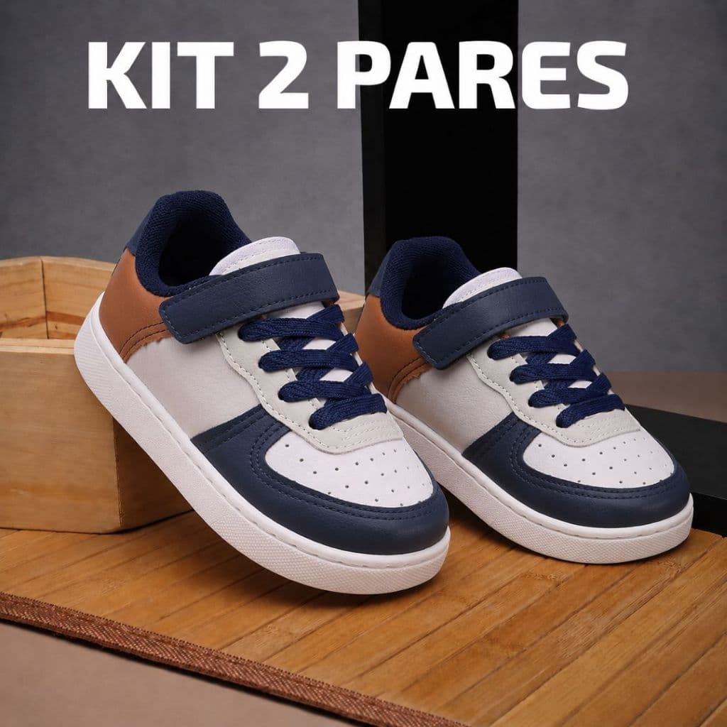 Tênis Infantis Design Moderno Azul/Branco/Marinho Conforto Garantido