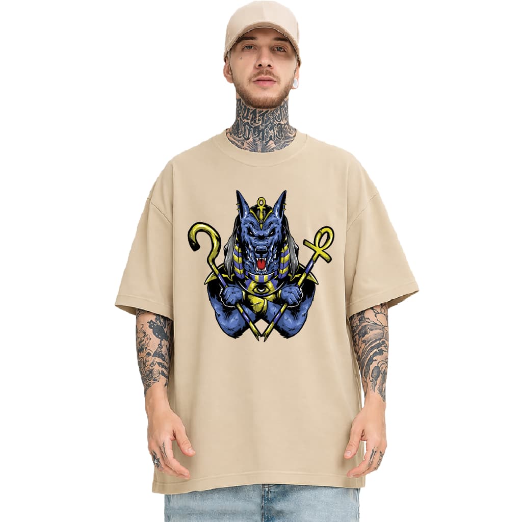 Camiseta Oversized 38 - Anubis Deus Egípcio Mitologia Egípcia Unissex Estampada